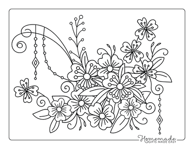 Free flower coloring pages for kids adults