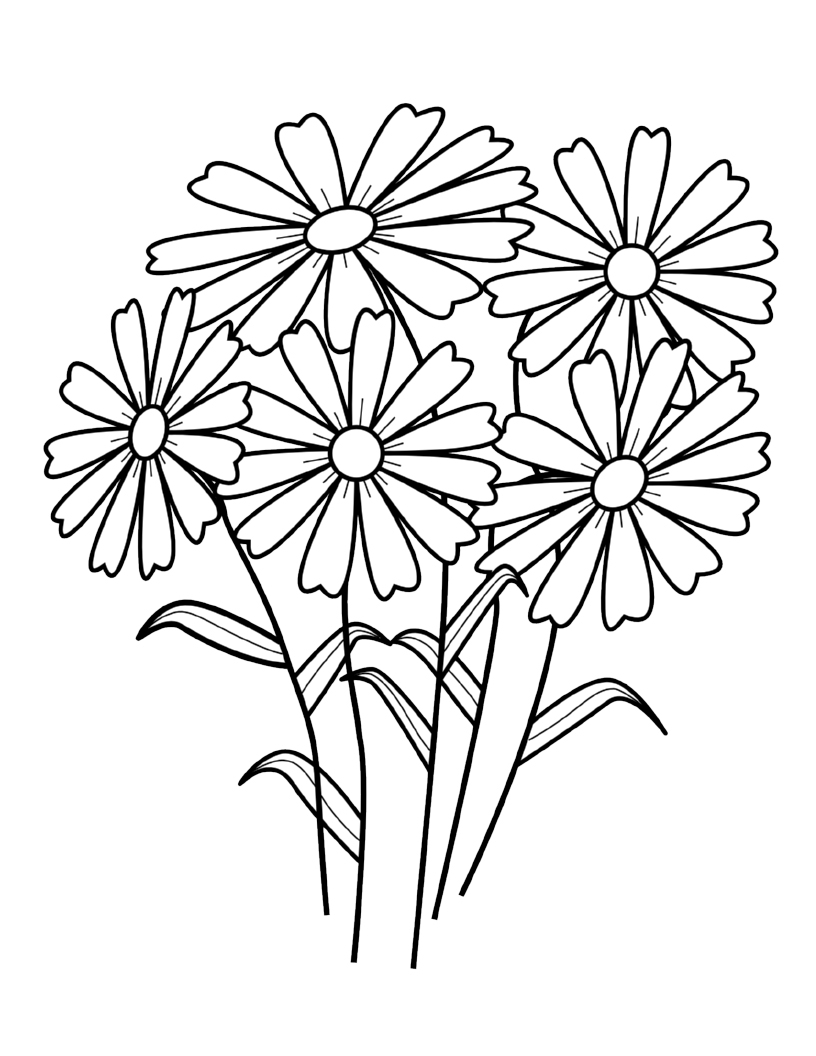 Free printable flower coloring pages for kids