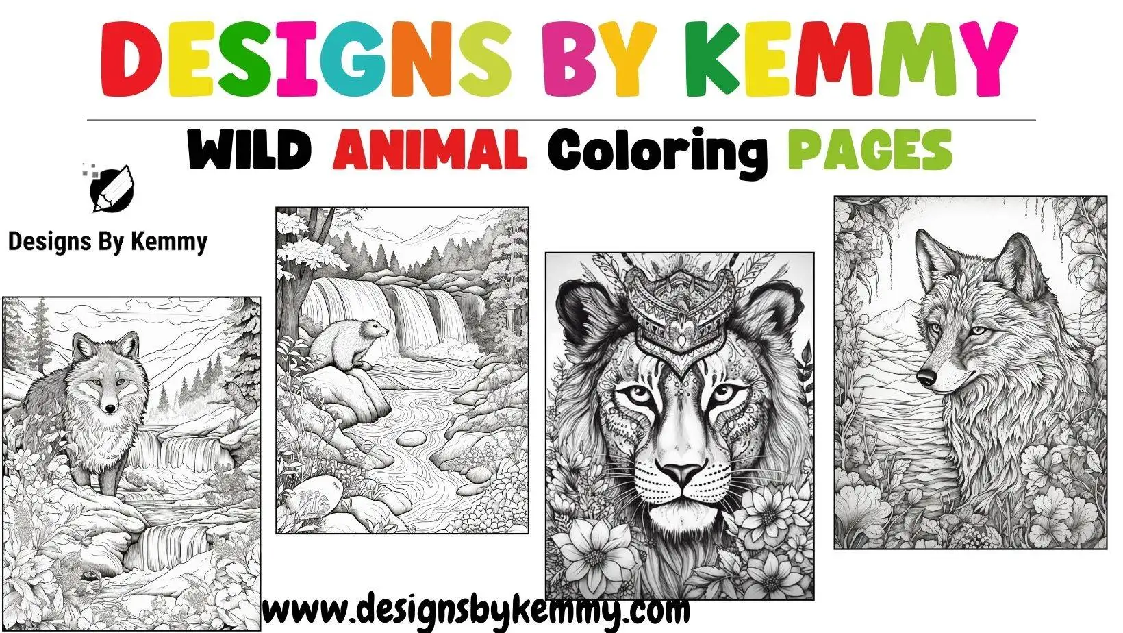 Wild animals coloring pages for adults