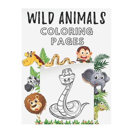 Wild animals coloring pages wildlife zoo animals coloring book for kids and adults relaxation stress relieving coloring book shop today get it tomorrow