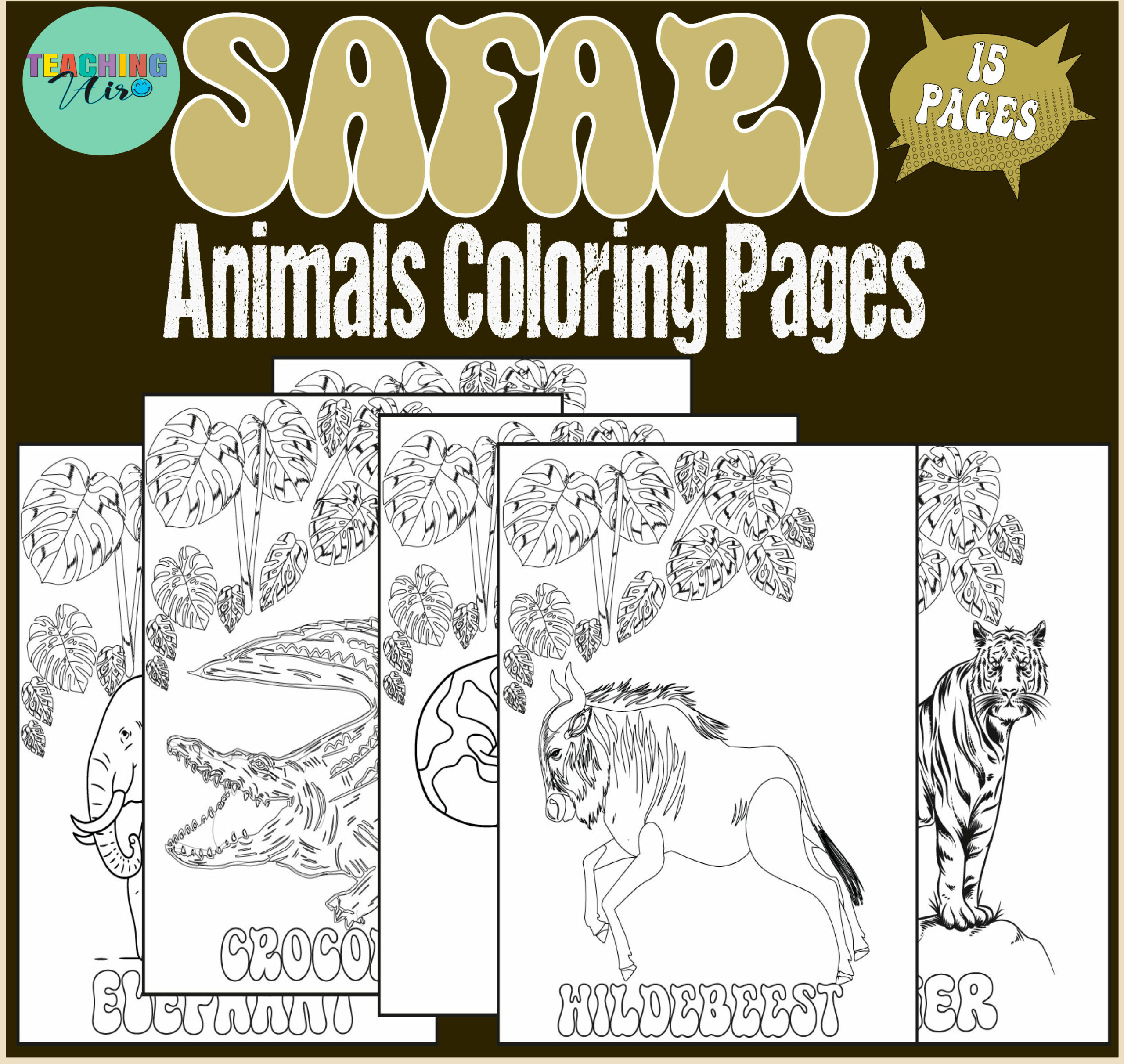 Safari animals coloring pages