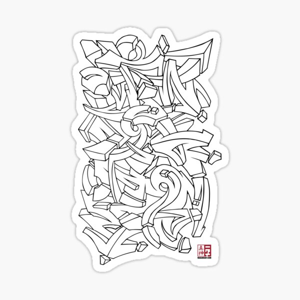 Graffiti wildstyle letters sticker by sasori