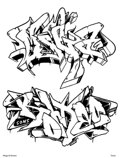 Graffiti adult coloring pages