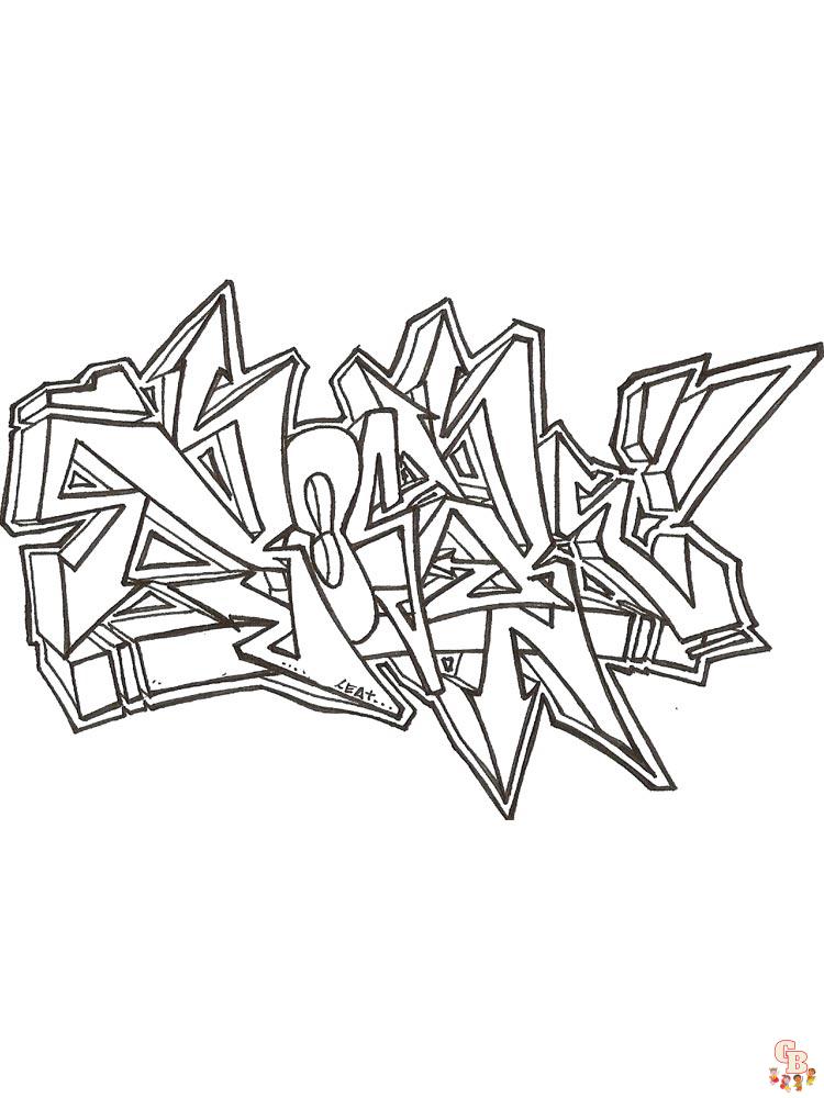 Free printable graffiti coloring pages