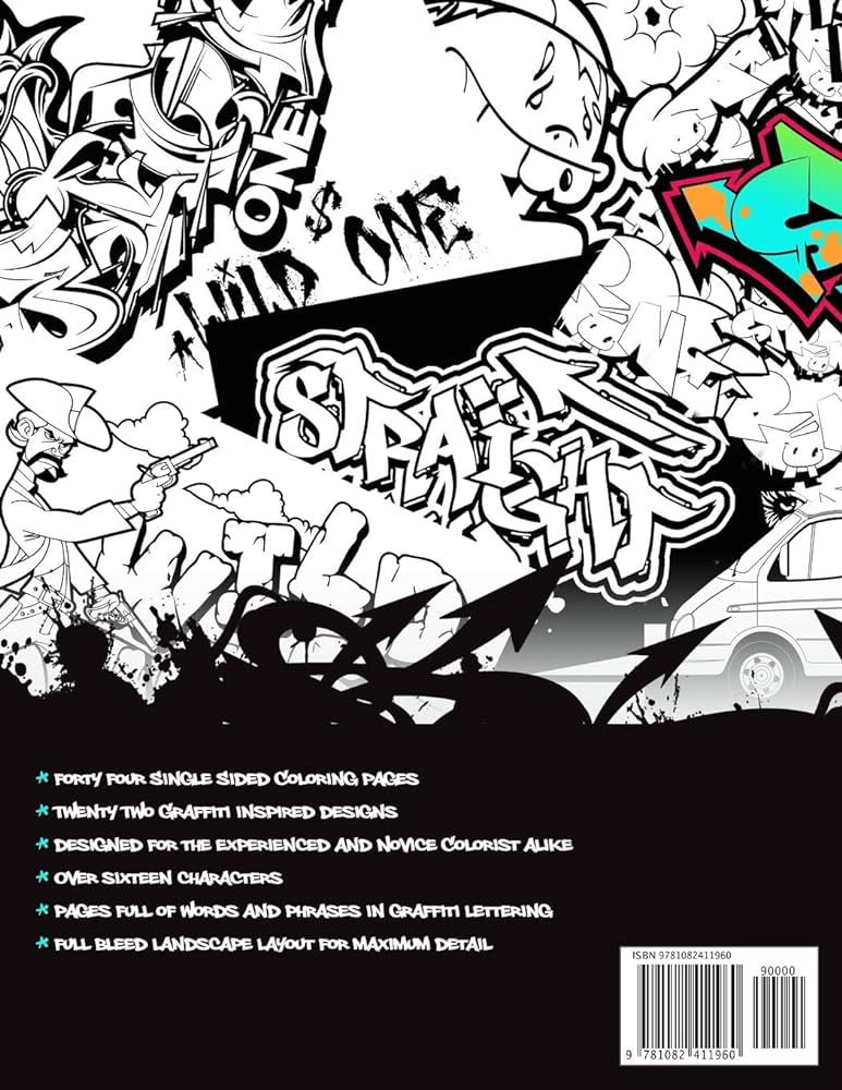 Graffiti letters and characters coloring book a must have graffiti book for your street art kit adults teens kids homer jr thomas books