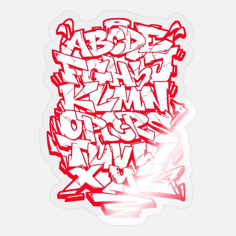 Graffiti alphabet hip hop street art wildstyle let sticker