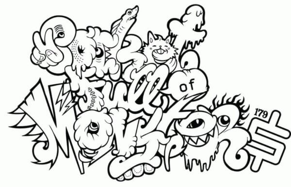 Graffiti coloring pages