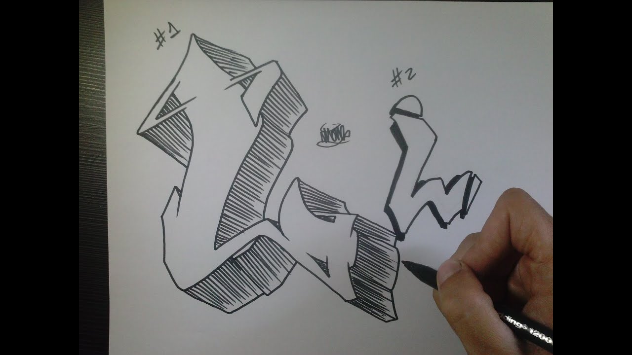 How to draw graffiti letter l on paper