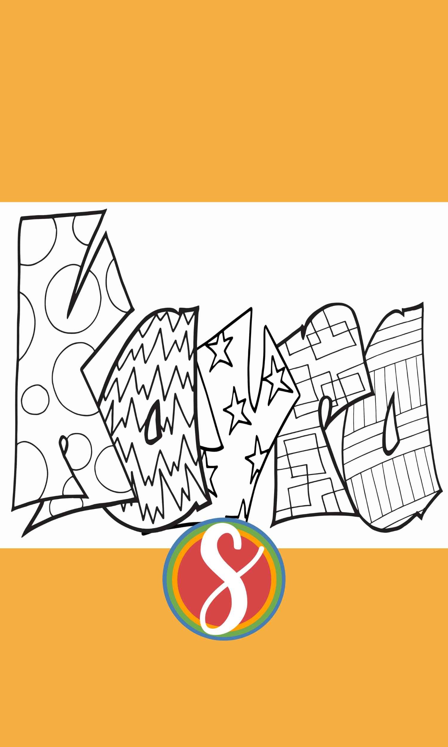 Kayra free name coloring page â stevie doodles