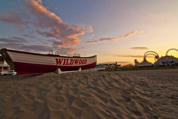 Wildwood lifeboat stock photo