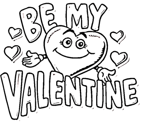 Be my valentine coloring page free printable coloring pages