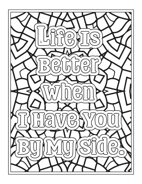 Premium vector valentine quotes coloring pages for kdp coloring pages