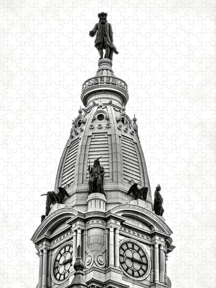 William penn statue atop philadelphia city hall jigsaw puzzle by olivier le queinec