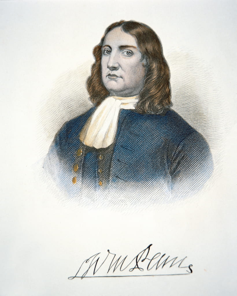 William penn colour litho by school american