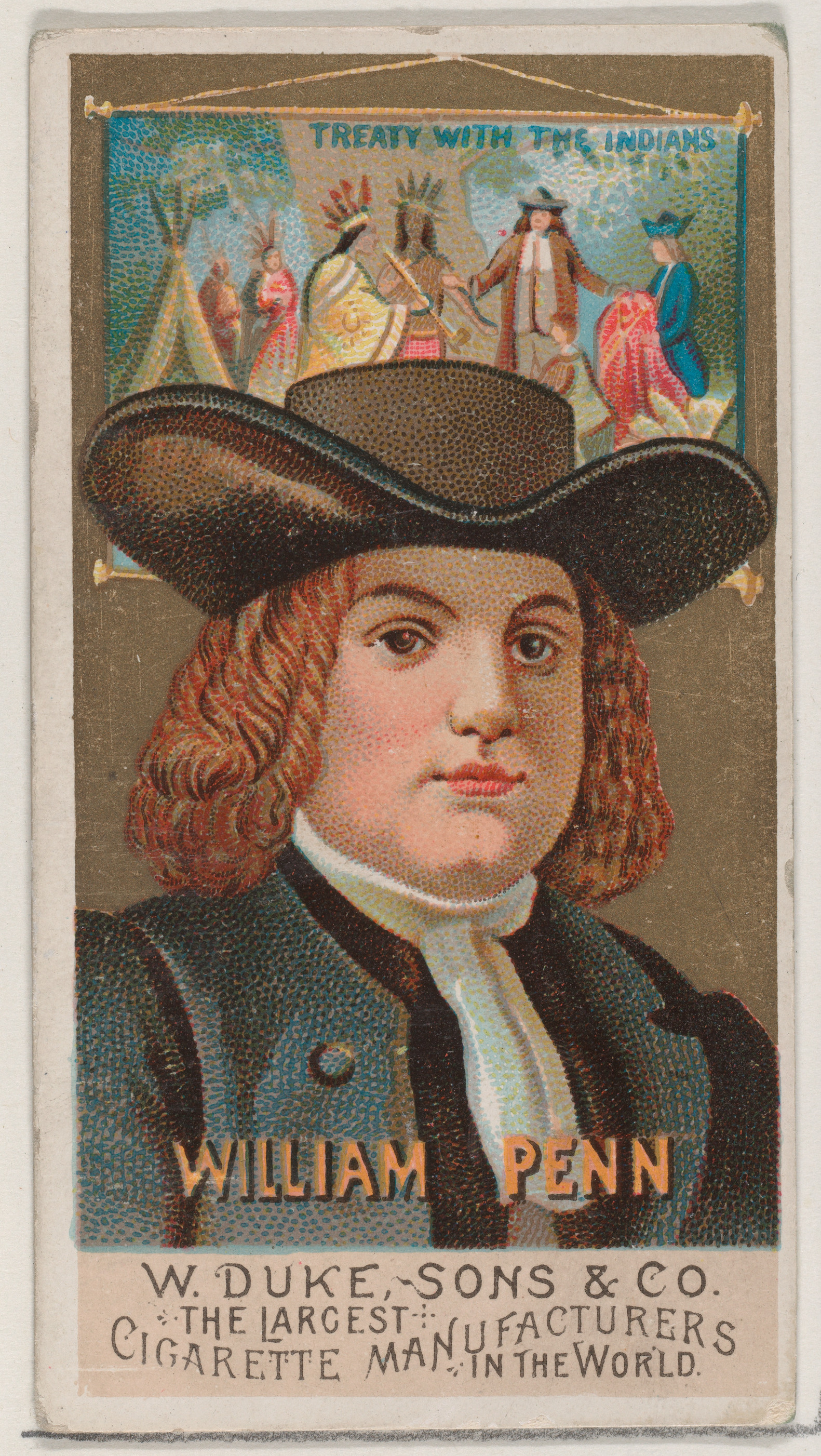 Issued by w duke sons co william penn from the series great americans n for duke brand cigarettes the metropolitan museum of art