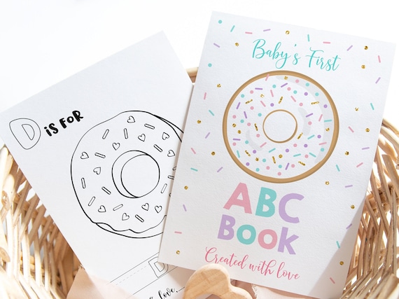 Abc buch baby shower spiel alphabet malbuch babys erstes abc buch baby shower coloring pages digital sofort download a