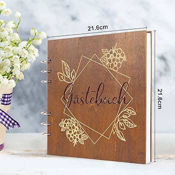 Holz gãstebuch hochzeit mit stift willkommensschild hochzeitsgãstebuch hardcover fotobuch mit linierten seiten vintage hochzeitsko hochzeitsgeschenk fãr brautpaar gãstebuch geburtstag taufe kãche haushalt wohnen