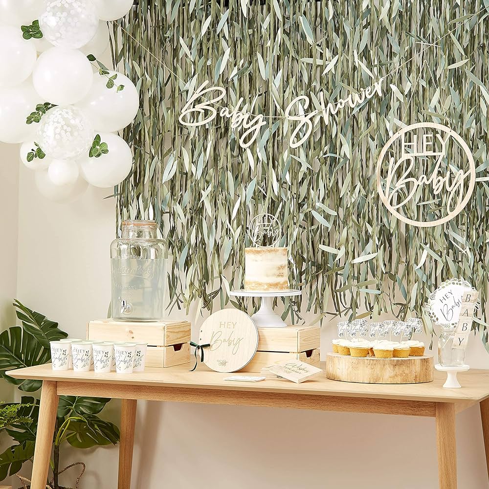 Ginger ray botanical baby shower willkommensschild aus papier kãche haushalt wohnen