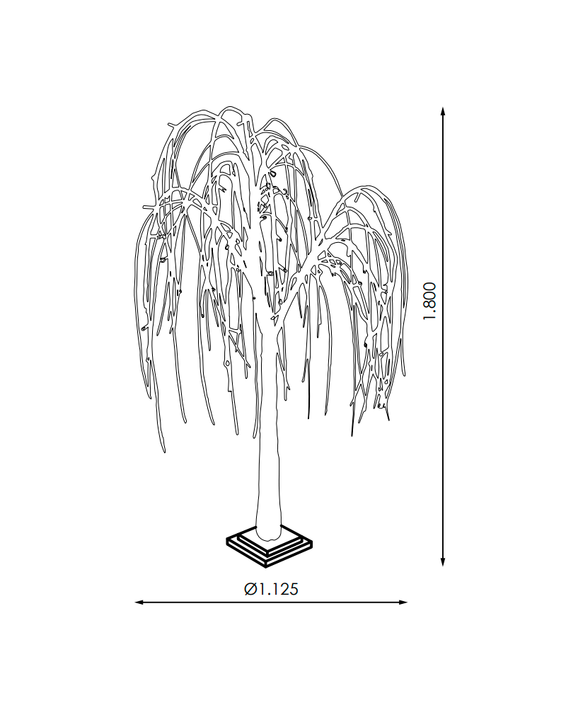 Warm led willow tree meters v ip