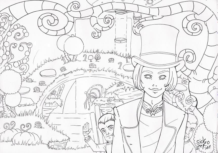 Willy wonka outlines by zombiecherry on