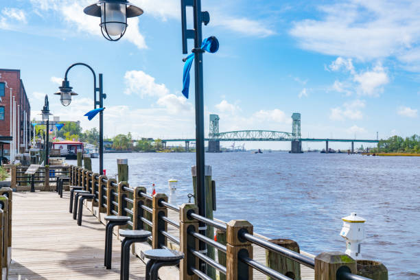 Wilmington north carolina riverwalk stock photo