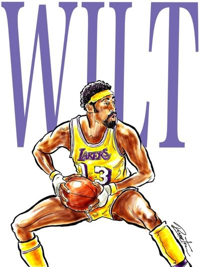 Hooped up lakers wilt chamberlain nba basketball art