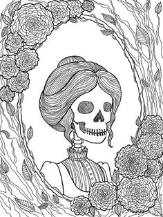 Pretty dreadful coloring pages halloween coloring book creepy art skeleton art steampunk coloring pages gremlin raven