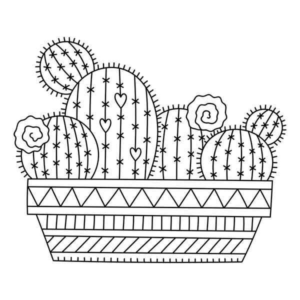 Thousand cactus colouring pages royalty