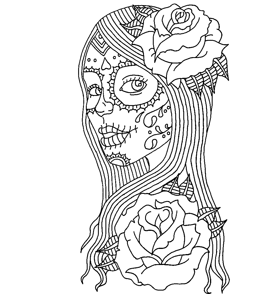 Day of the dead coloring pages printable for free download