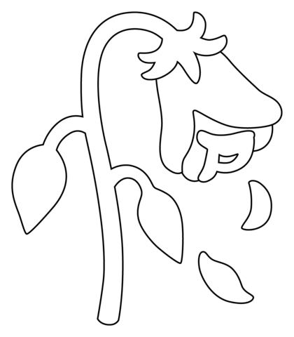 Wilted flower emoji coloring page free printable coloring pages