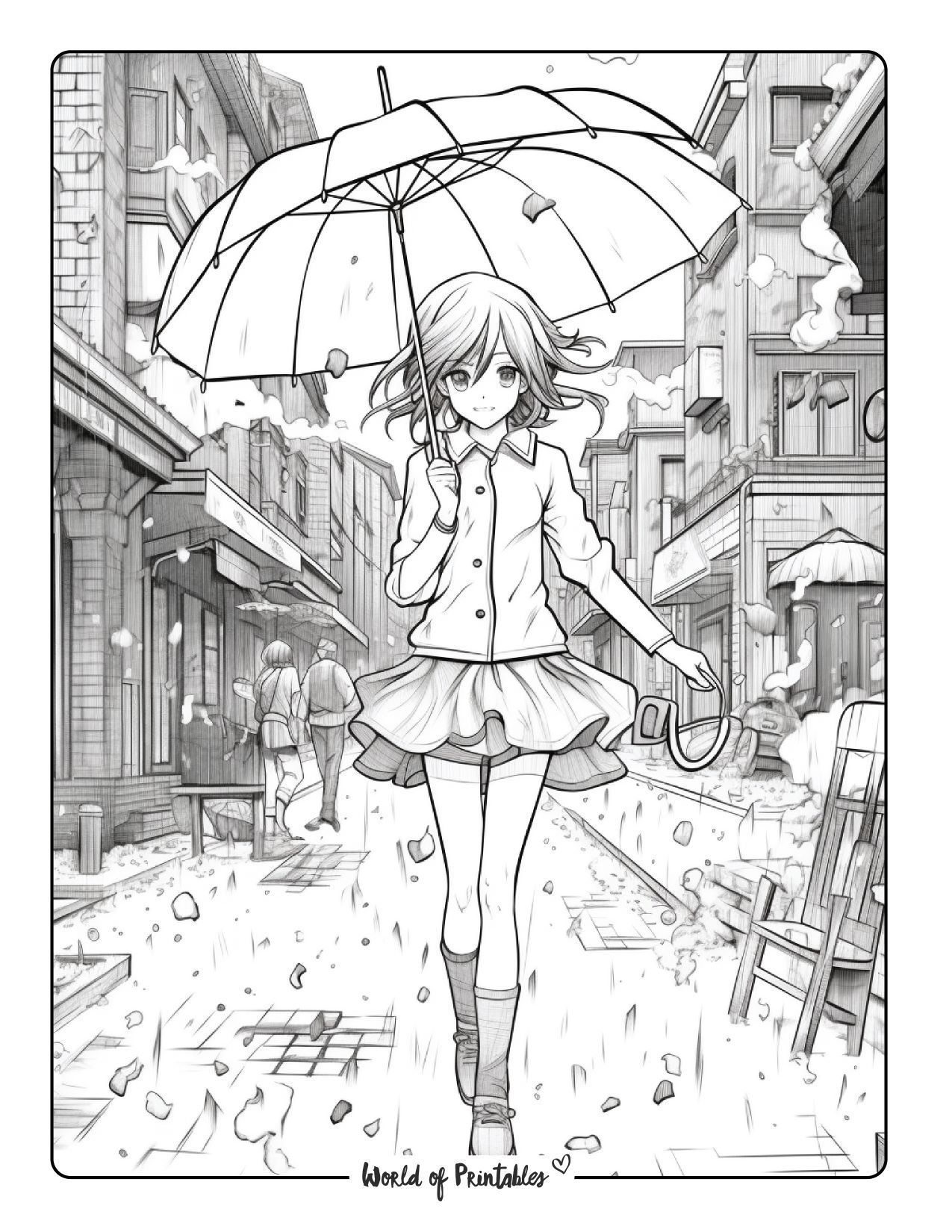 Anime coloring sheets coloring pages umbrella coloring page cool coloring pages