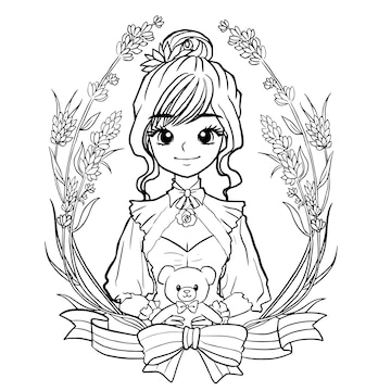 Premium vector coloring pages cute girls anime manga kawaii kids