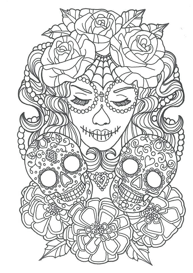 Cool sugar skull coloring pages ideas