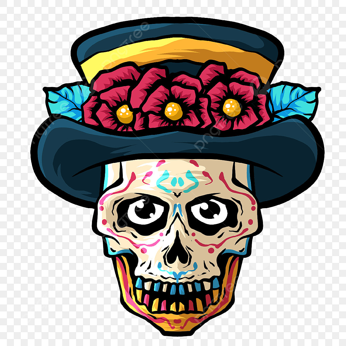 Dead skull clipart png images runaway manga style skull day of the dead day of the dead holiday skull png image for free download