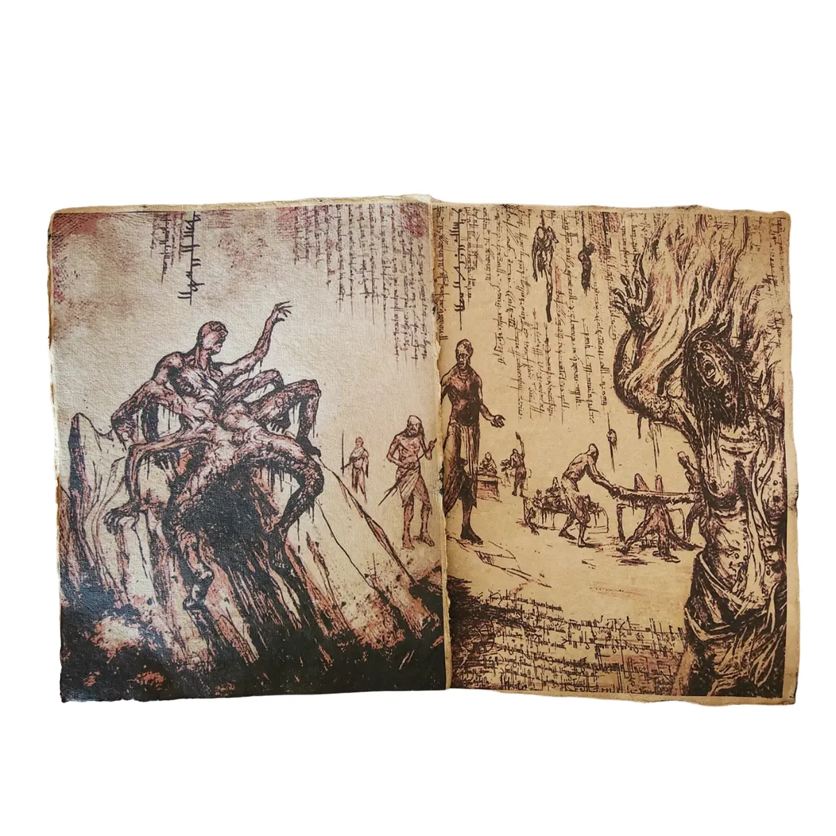 Evil dead rise necronomicon book of the dead aged printed book pages