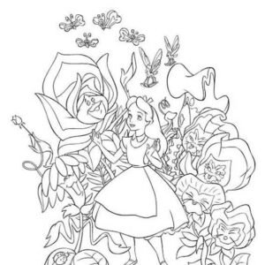 Alice in wonderland coloring pages printable for free download