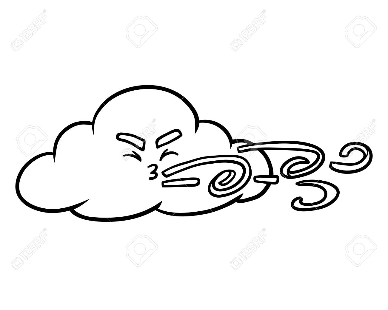 Coloring book for children cloud and wind royalty free svg cliparts vectors and stock illustration image