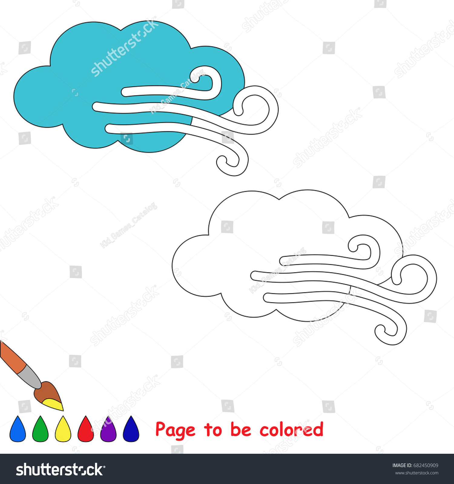 Wind weather be colored coloring book stock vector royalty free