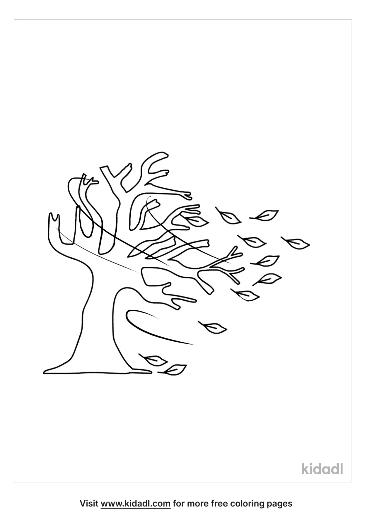 Free tree in wind coloring page coloring page printables