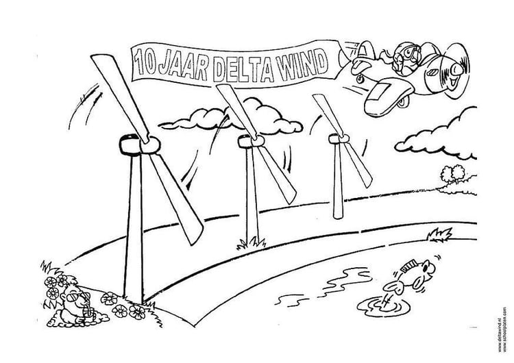 Coloring page wind energy