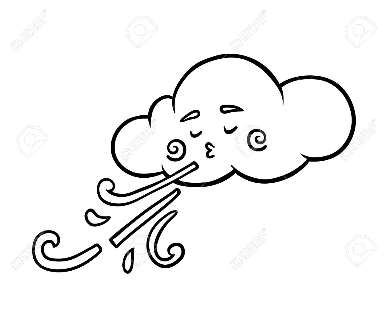 Coloring book for children cloud and wind royalty free svg cliparts vectors and stock illustration image