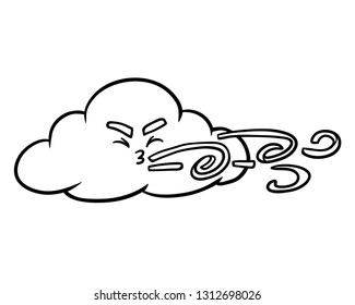 Coloring book children cloud wind stock vector royalty free