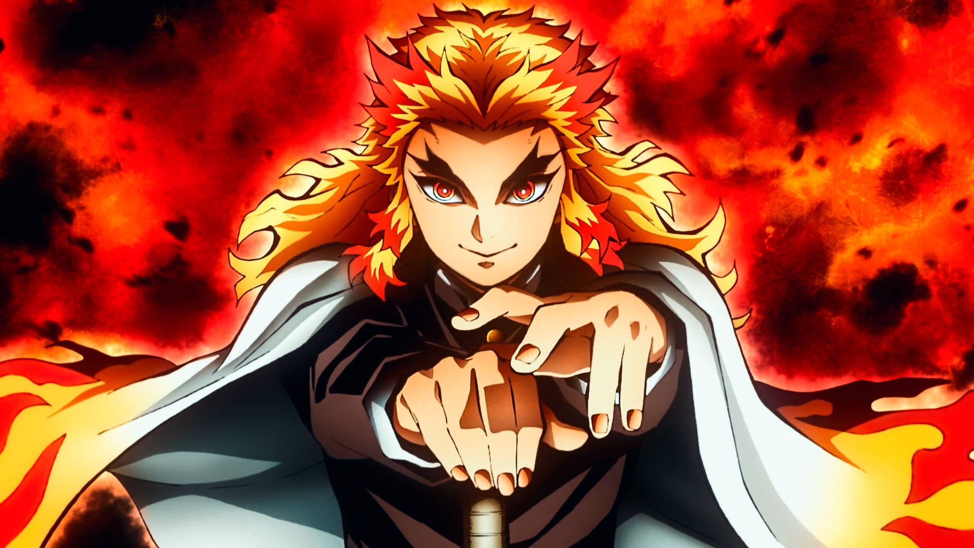 Download rengoku bright red flame wallpaper