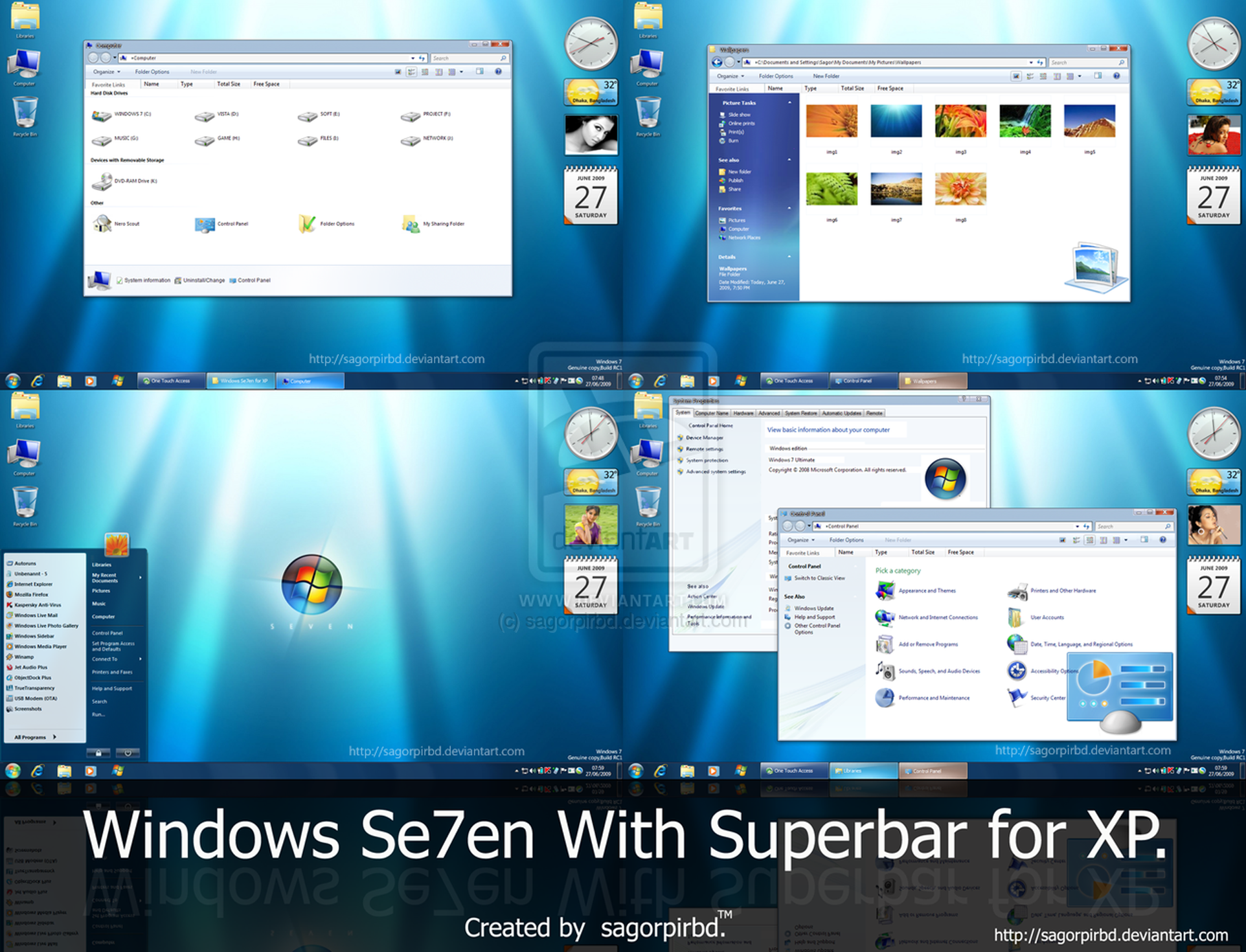 Windows seen superbar for xp by sagorpirbd on