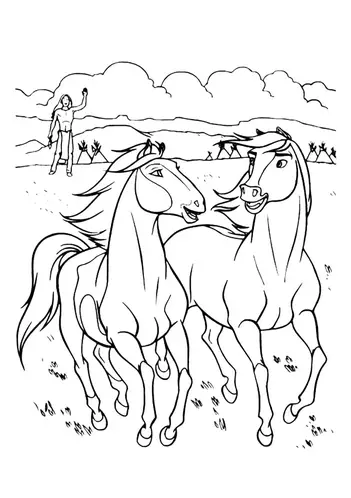 Fun spirit horse theme coloring pages