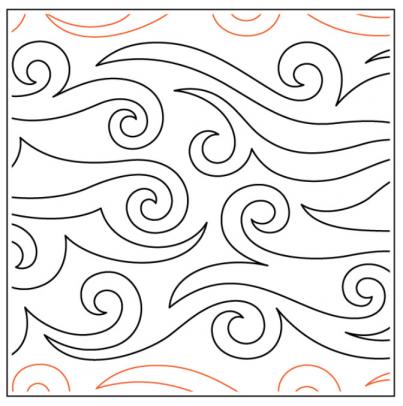 Maureens windswept paper longarm quilting pantograph design by maureen foster