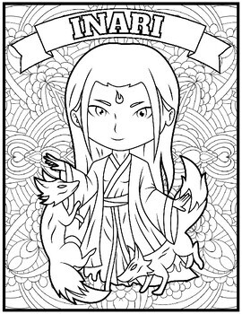 Mindfulness japanese mythology coloring pages japanese gods and goddesses