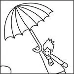 How to draw a windy day tutorial and windy day coloring page