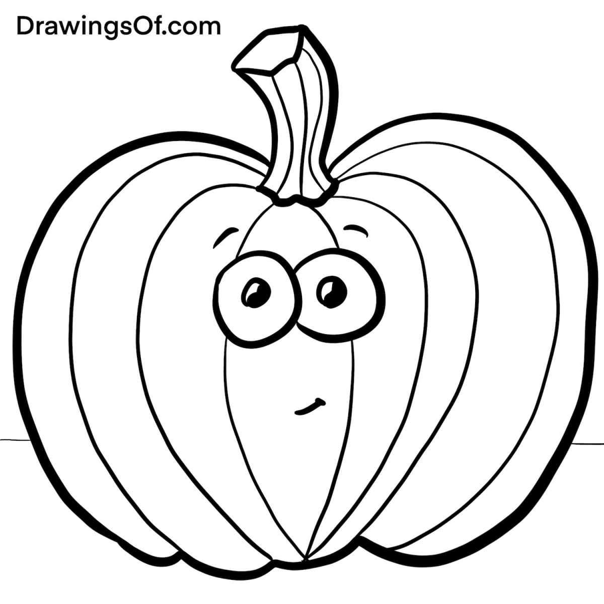 Pumpkin drawing easy and cute cartoons