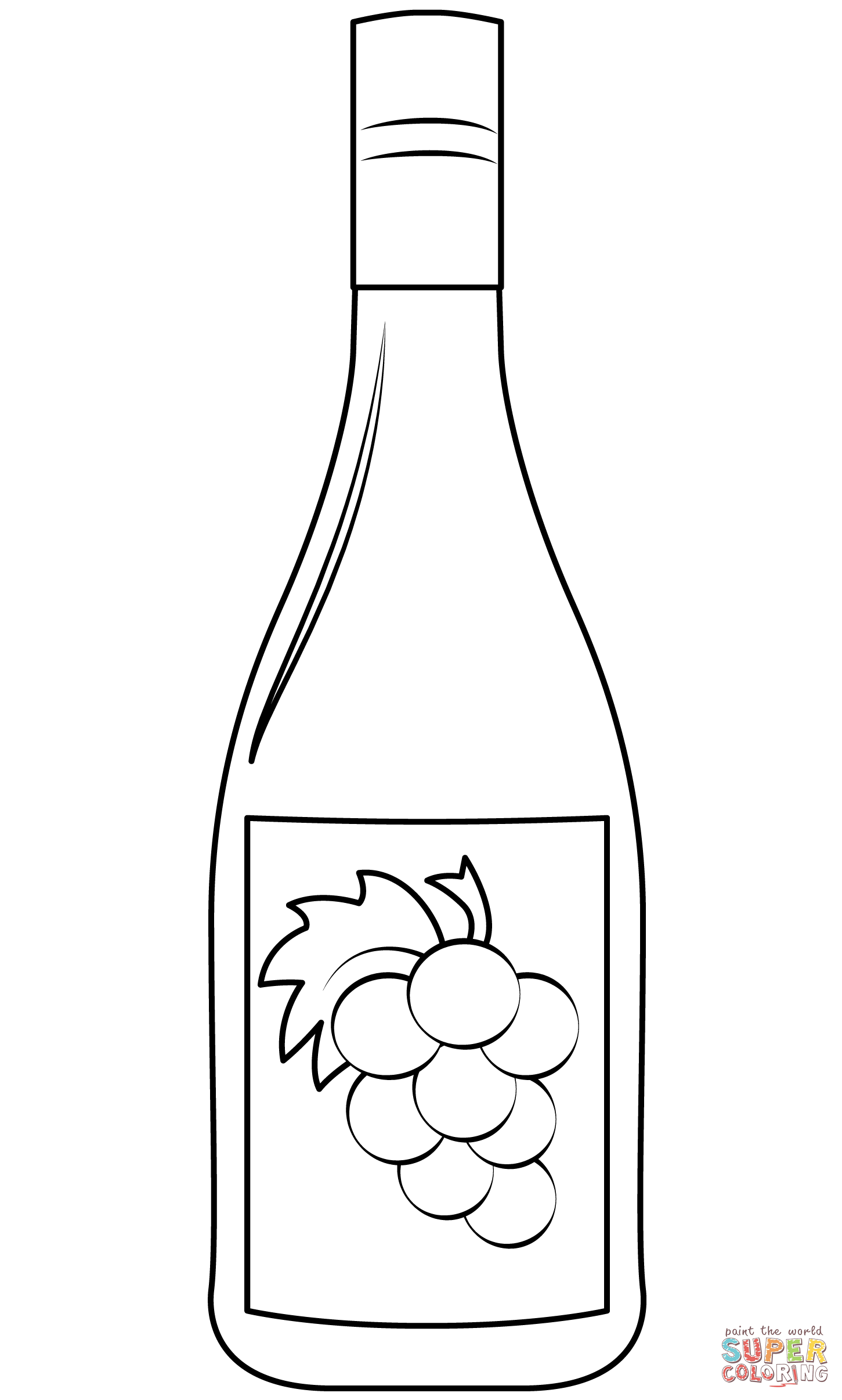 Wine bottle coloring page free printable coloring pages